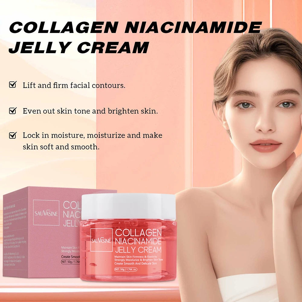 Korean Collagen Niacinamide Jelly Cream – Deep Hydration & Night Care Mask (50g)