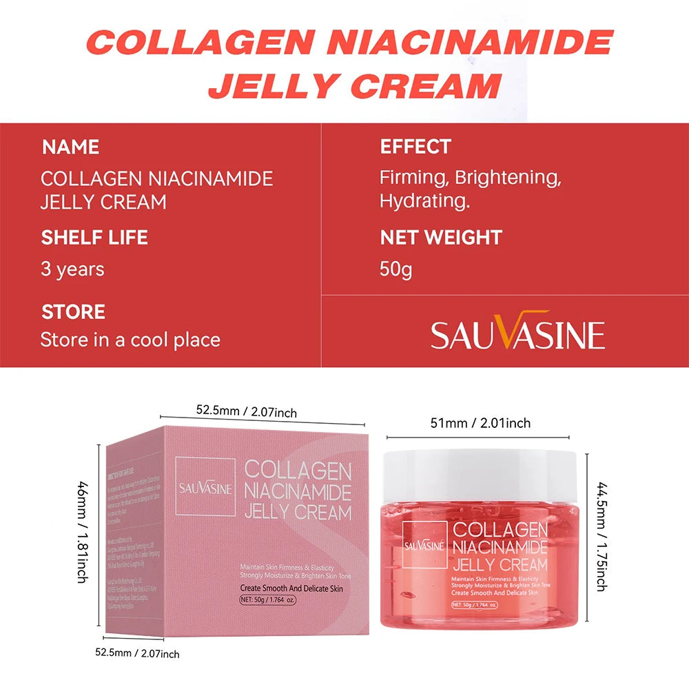 Korean Collagen Niacinamide Jelly Cream – Deep Hydration & Night Care Mask (50g)