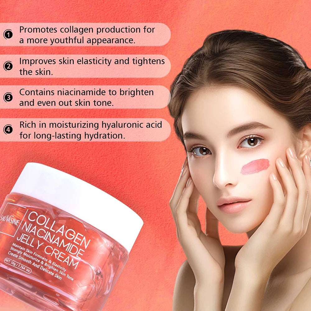 Korean Collagen Niacinamide Jelly Cream – Deep Hydration & Night Care Mask (50g)