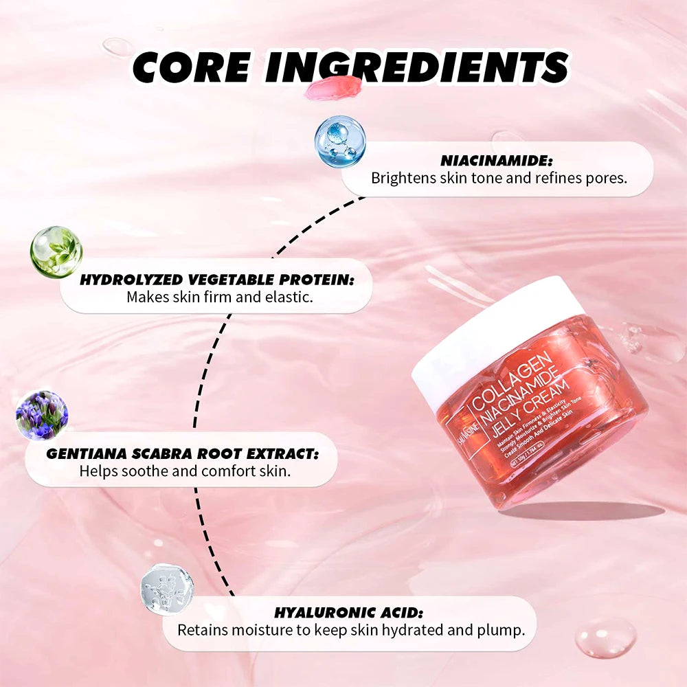 Korean Collagen Niacinamide Jelly Cream – Deep Hydration & Night Care Mask (50g)