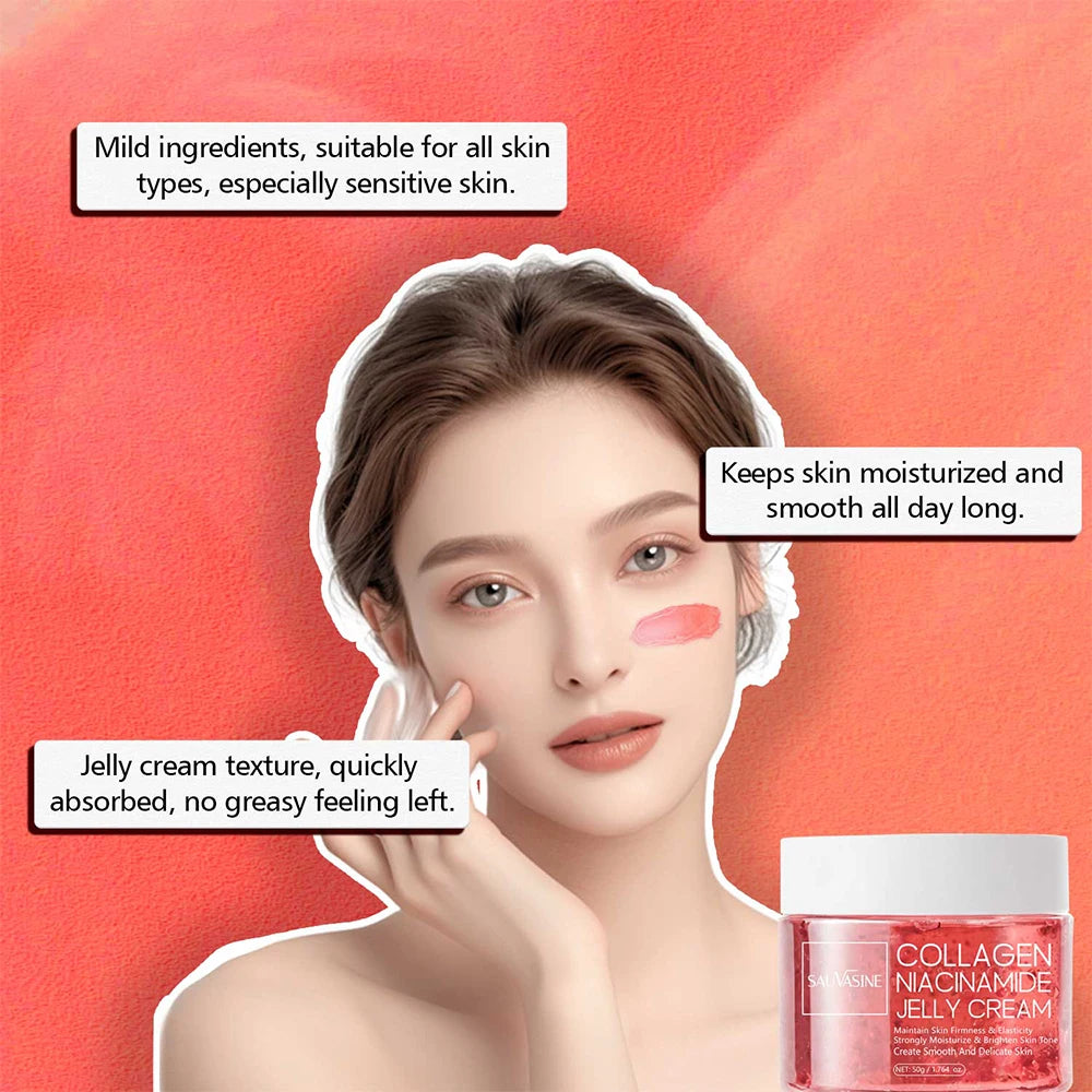 Korean Collagen Niacinamide Jelly Cream – Deep Hydration & Night Care Mask (50g)